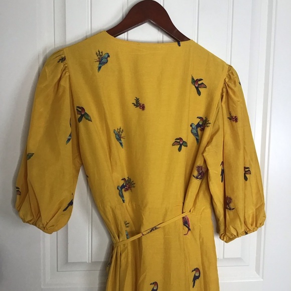 NWT Farm Rio Jungle Tucanos Silk Blend Wrap Dress Size X-Small. - Picture 7 of 11